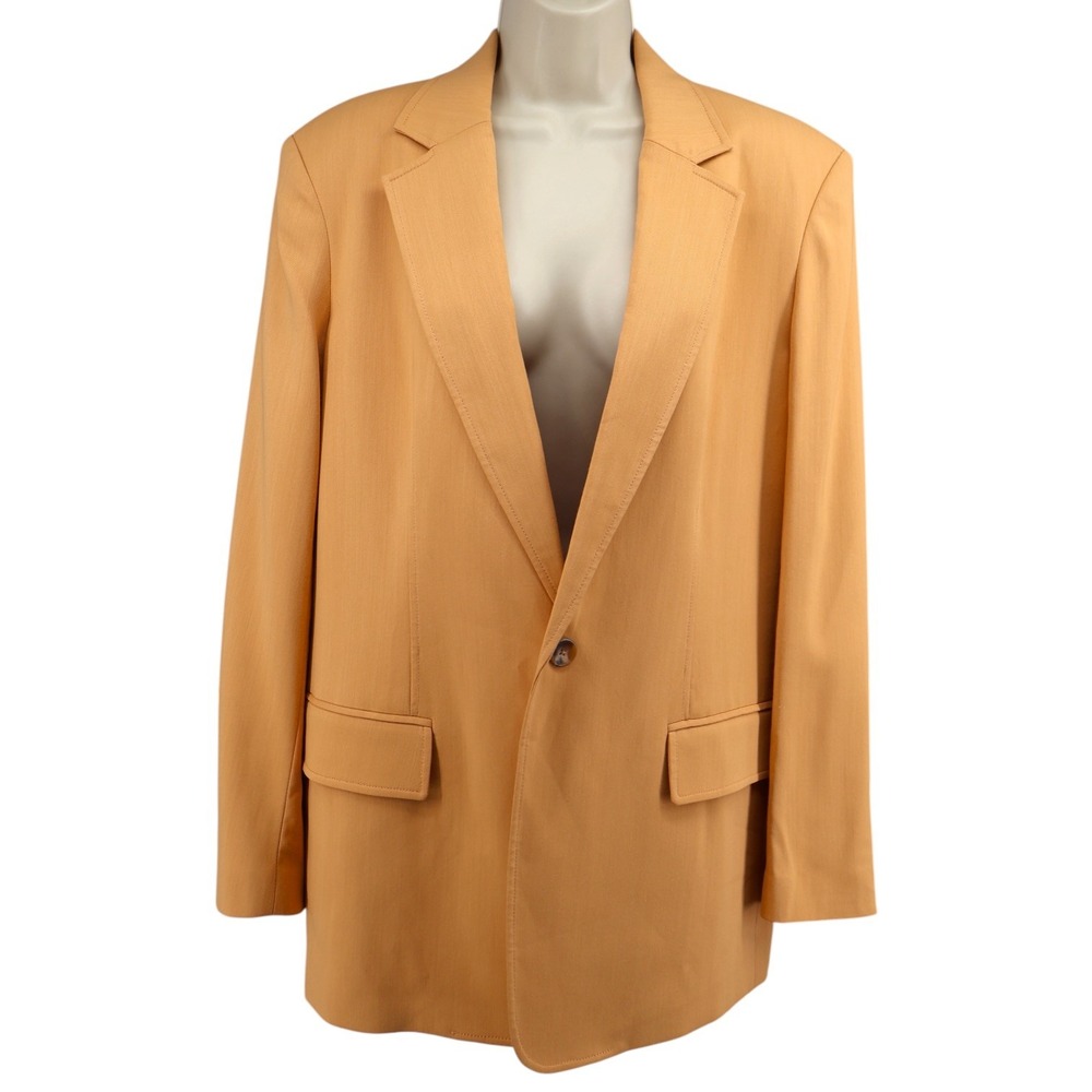 A.L.C. Camel Tan Oversized Boyfriend Blazer Italian Viscose Notch Lapel Size 12